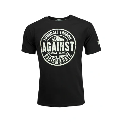 Imagen de Lonsdale London Against Racism Hombre Camiseta Negro XXL 100% algodón Regular