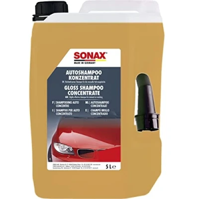 Imagen de SONAX AutoShampoo Concentrado (5 litros) champú de Coche, disuelve la Suciedad sin atacar Capa Protectora Cera conservante Pintura N. 03145000