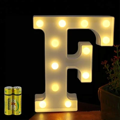 Imagen de HONPHIER® Letras luminosas alfabeto luminoso lámpara LED letra, luces de decoración, operador con pilas para recepciones, fiestas, bodas, decoración la casa
