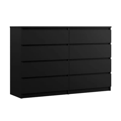 Imagen de 3E 3xE living.com Cómoda 8 cajones 138 cm, Color: Negro Mate, L: P: 39 A: 102 cm