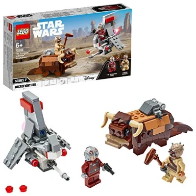 Imagen de LEGO Star Wars Microfighters: Saltacielos T 16 vs. Bantha, Juguete de La Guerra las Galaxias una Esperanza, Incluye Minifigura Piloto, un Bandido y Bantha (75265)