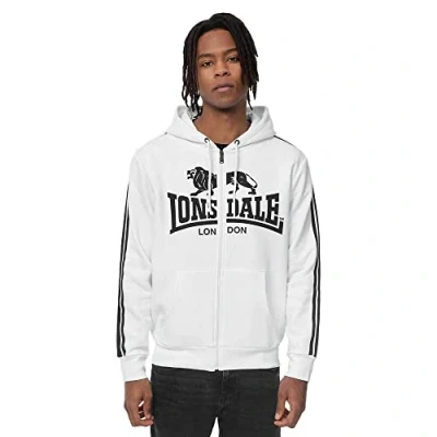 Imagen de Lonsdale MIT Reissverschluss Normale PAS Sudadera con cremallera, Hombre, Talla: Medium, White black