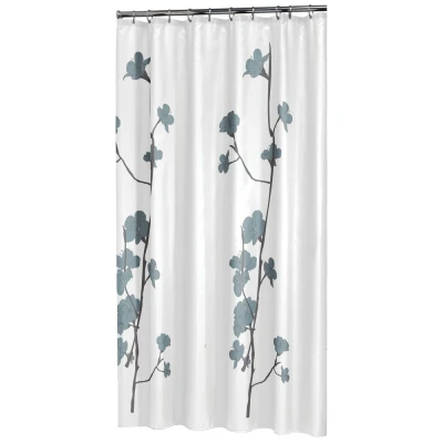 Imagen de Sealskin Cortina de Ducha Orchid, 180 x 200 cm, Poliéster, Blanco y Azul