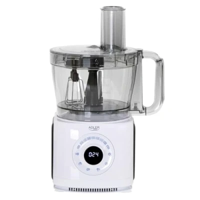 Imagen de Adler AD4224 Procesador de Alimentos Multifuncional 12 en 1, Amasadora, Batidora, Picadora, Rallador, Molinillo, 7 Velocidades, Accesorios Acero Inoxidable Aptos para Lavavajillas, 2000W
