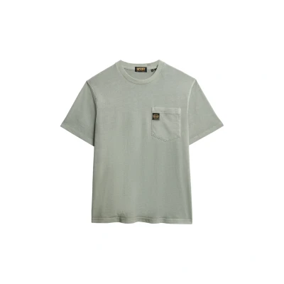 Imagen de Superdry Contrast Stitch Pocket Camiseta básica, Hombre, Talla: Large, Washed sage green