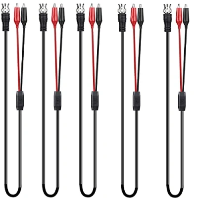 Imagen de CLDIY BNC Cable de prueba doble clip cocodrilo, osciloscopio, muestra a 92 cm (5 unidades)