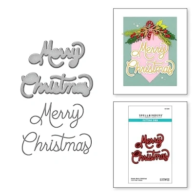 Imagen de Spellbinders Clásico Feliz Navidad Troqueles Grabados, metálico