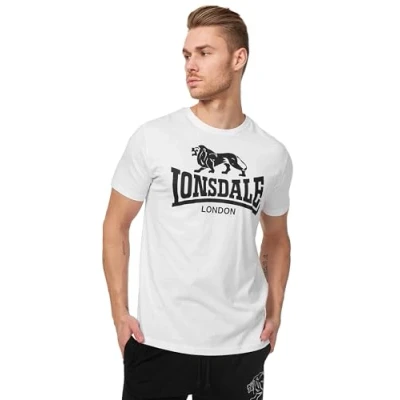 Imagen de Lonsdale T Shirt Logo Maglia a Maniche Lunghe Hombre, Blanco (weiß), Small (Talla del Fabricante: Small)