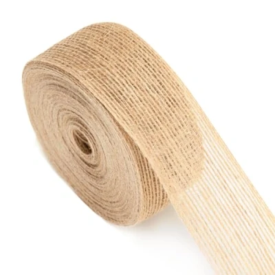 Imagen de G2PLUS 10M Cinta de Arpillera Yute Natural 3.8CM Vintage para Envolver Regalos Navidad Boda Manualidades