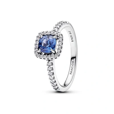 Imagen de PANDORA Anillo de mujer Plata brillante cuadrado azul 193555C01, 56/17,8, ley, Cristal
