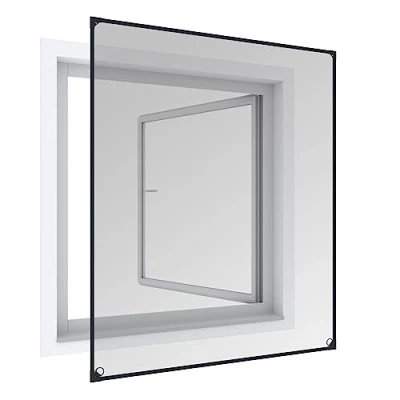 Imagen de Windhager Ventana magnética de protección contra insectos, marco magnético para mosquitera, montaje sin herramientas, antracita, kit autoensamblaje 100 x 120 cm, 04301