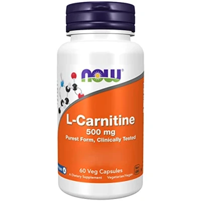 Imagen de Now Foods L Carnitina, 500mg, Carnipure®, 60 Cápsulas vegetales, Testado en Laboratorio, Sin Gluten, Vegetariano, Soja, No GMO