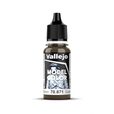 Imagen de Vallejo Model Color Pintura Acrílica Marrón (Green Brown) Acabado Mate, 18 ml. Autonivelante y Sistema BSL para Modelismo Figuras