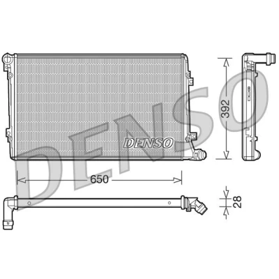 Imagen de DENSO DRM32019 Radiador, refrigeración del motor 650 392 28 VOLKSWAGEN: Golf 5, Touran I, Passat B6 Berlina, SEAT: Leon II Hatchback, Altea, Altea XL