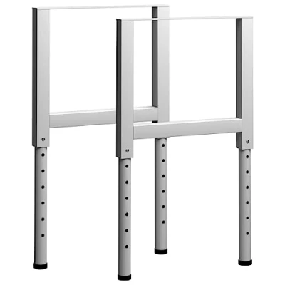 Imagen de vidaXL 2X Estructura de Banco Trabajo Soporte Duradero Altura Ajustable Mesa Taller Garaje Herramienta Metal 55x(69 95,5) cm Gris