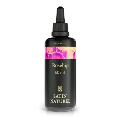 Imagen de Aceite Rosa Mosqueta Puro 100% ORGÁNICO y Vegano Prensado en Frío 50ml, para Cicatrices Corporal Hidratante Naturalmente con Vitamina C A E + Omega 3 Satin Naturel
