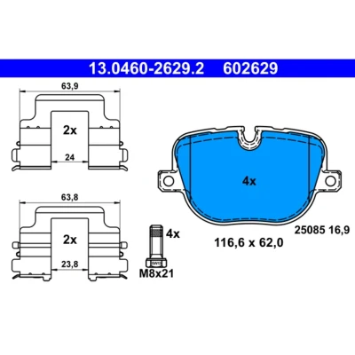 Imagen de Juego de pastillas freno ATE 13.0460 2629.2, Trasero