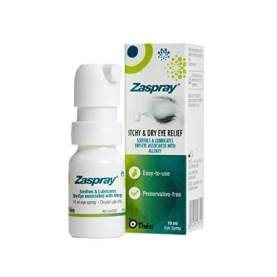 Imagen de Zaspray Espray para alivio de ojos secos picazón irritada y rojos Calma e hidrata los debido a alergias Fórmula sin conservantes Botella 10 ml fácil usar
