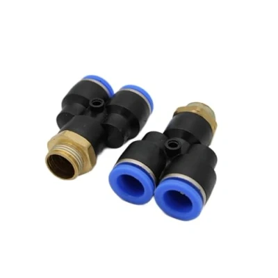 Imagen de Atornillado neumático en Y múltiple 3/8&quot; 12 mm IQS conector pieza T de aire comprimido