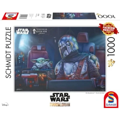 Imagen de Schmidt Spiele 57378 Thomas Kinkade, Lucas Film, Mandalorian, Two for The Road, Rompecabezas de 1000 Piezas, vehículo, Color Negro Blanco 1717, Normal