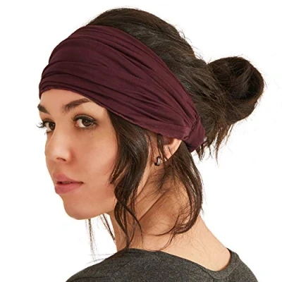 Imagen de CHARM Hombre Cinta De Correr Bandana Pelo Pañuelos Diadema Mujer Elastica Granate L