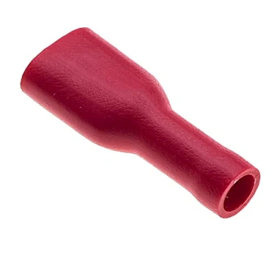 Imagen de Terminales Hembra De Presión, Paquete 100 6,3 Mm, 12 Amperios, 22 16 AWG, Rojo, Conectores Pala Con Aislamiento Nylon, Terminal Desconexión Eléctrica Rápida Para Cables 0,5 1,5 Mm2