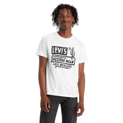 Imagen de Levi&#039;s Graphic Crewneck TEE Camiseta estampada, Hombre, Talla: Small, Western wear white