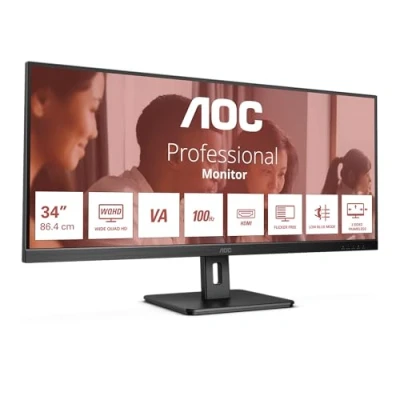 Imagen de AOC U34E2M écran plat de PC 86,4 cm (34&quot;) 3440 x 1440 pixels Wide Quad HD Noir