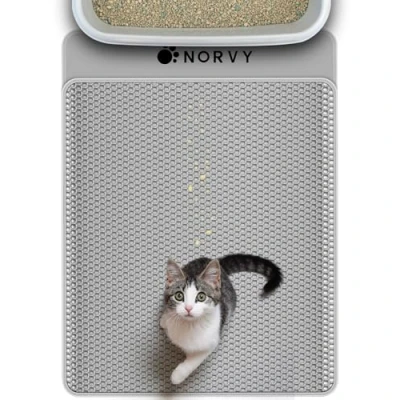 Imagen de Norvy Alfombra Gatos Arenero Extra Grande Alfombrilla Para Diseño de 75 x 55 cm Panal Estera Arena Antideslizante Doble Capa EVA no Tóxico