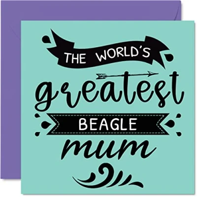 Imagen de tarjetas para el día de la madre ella del perro World&#039;s Greatest Beagle Mum Tarjeta feliz cumpleaños mascota, regalos mamá, felicitación