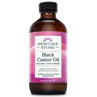 Imagen de Heritage Store Aceite de ricino negro, 8 onzas