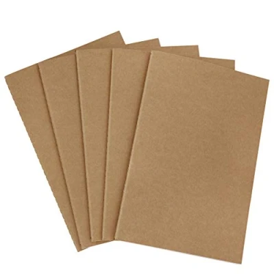 Imagen de Bloc de Notas A5 Cuaderno Kraft Blanda 5PCS Líneas/ 60 Páginas Diario Viaje Libreta Hojas Blancas Pequeña Diarios para Escolar Escribir y Maestros