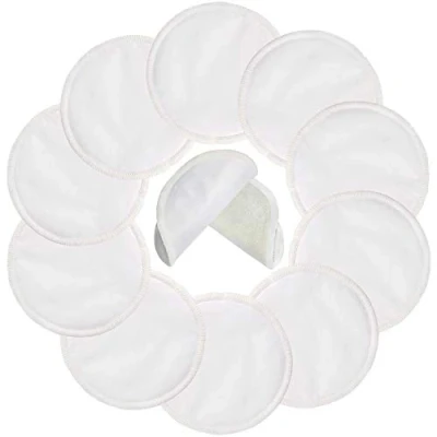 Imagen de Pinowu Discos Absorbentes Reutilizables (10 Unidades), Lavables Impermeables, y Ultra Suaves con Red de Lavado (3 Capas, 12 cm)