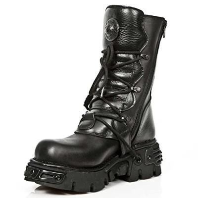 Imagen de New Rock Metallic Negro Cuero Botas M.391 S18