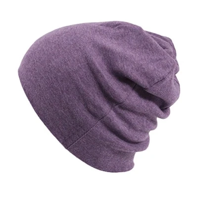 Imagen de CHARM Gorro para Hombre &amp; Mujer Hecho En Japón De Algodon Organico Gorros Punto Sombrero Invierno Verano Púrpura S