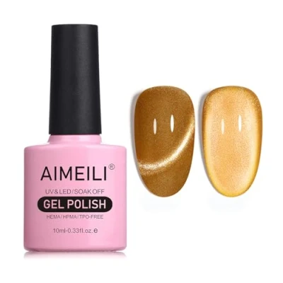 Imagen de AIMEILI 9D Ojo de Gato Esmaltes Semipermanentes para Uñas Sin crueldad Vegano Libre HEMA Magnético Soak Off UV LED Permanentes Esmalte 10ml，722