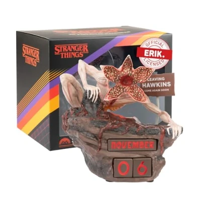 Imagen de Calendario perpetuo 3D Stranger Things merchandising, Decoración habitación, sobremesa de figura Demogorgon, licencia oficial