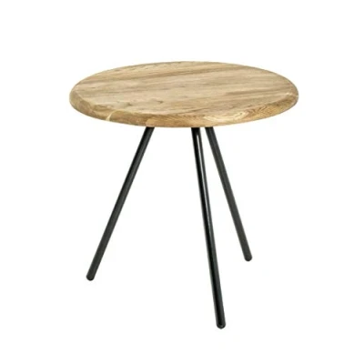 Imagen de HAKU Möbel Mesa auxiliar roble, negro, Madera maciza, metal Dim.: AL 40 cm x diámetro cm, Estilo: Tradicional
