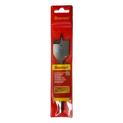 Imagen de Starrett broca plana para madera 32 x 152 mm KFWD32A de acero alta velocidad HSS 1/4 pulgadas pala hexagonal Herramienta corte agujeros carpintería