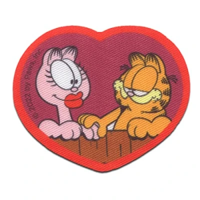 Imagen de Comercial Mercera Garfield Arlene Gato cómico impreso Parches Termoadhesivos Bordados Aplique Para Ropa, Tamaño: 7,2 x 5,7 cm