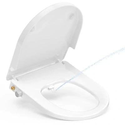 Imagen de Bidet Tapa WC Forma D Universal, YEAUPE PRO Asiento de Inodoro Cierre Suave, Toilet Seat, blanco, 42.7 * 37CM