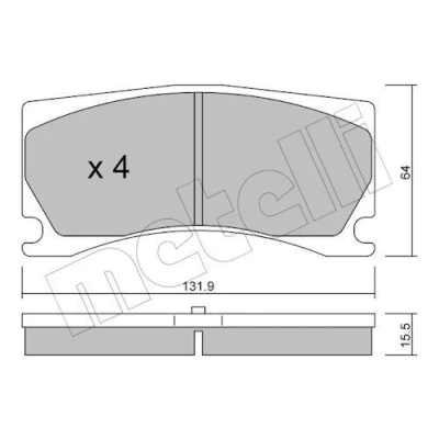 Imagen de METELLI 22 1106 0 Juego de pastillas freno excl. contacto avisador desgaste PEUGEOT: 308 II Hatchback, 508 II, RCZ Coupé, JAGUAR: XK Cabrio
