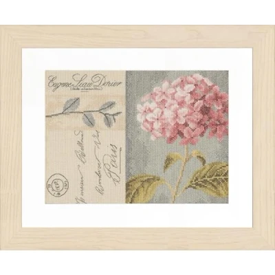 Imagen de LANARTE Zählmusterpackung Hortensien Kit de Punto Cruz contado: Hortensia, Cotton, Colores Variados, ca. 28 x 20 cm / 11,2&quot; 8&quot;