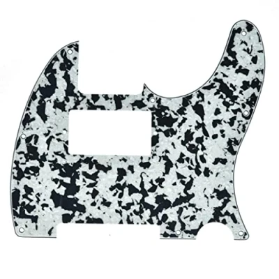 Imagen de Kaish Silver Sparkle Golpeador para placa de arañazos (8 orificios), color plateado, negro y blanco
