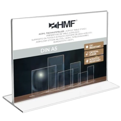Imagen de HMF 46924 Soporte de Sobremesa recto Acrílico DIN A5 Apaisado Transparente