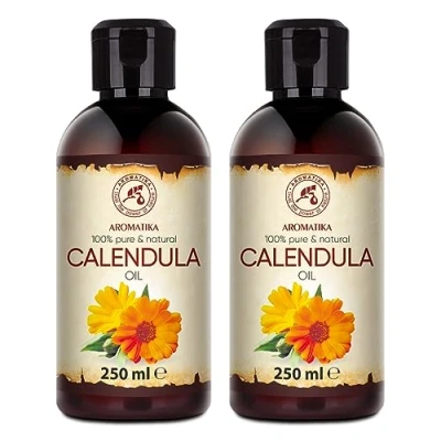 Imagen de Aceite de Caléndula 2х250ml Calendula Officinalis Puro y Natural Cosmético Base Cuidado para el Rostro Cabello Masaje Belleza