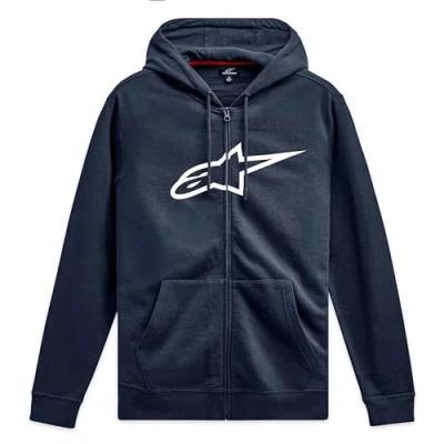 Imagen de Alpinestars Ageless Zip Hoodie V3 Sudadera, Azul Marino/Blanco, L para Hombre