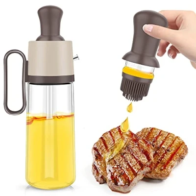 Imagen de De Cristal Con Cepillo Limpieza Aceite,Botellas Para Aceite Oliva,De Aceite,Aceite Pincel Aceite,Para Aceite,Vinagre,Barbacoa,Cocina(550 ml)