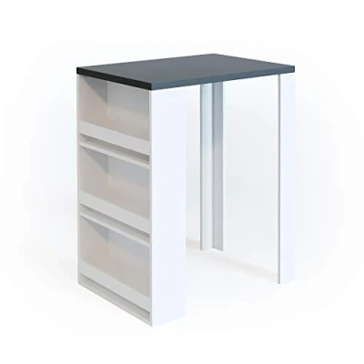 Imagen de Vicco Mesa de Bar, Blanco/Antracita, 57 x 80 cm