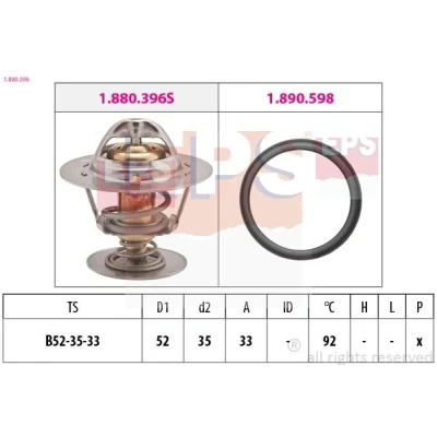 Imagen de EPS 1.880.396 Termostato, refrigerante 92 52 Made in Italy OE Equivalent con junta FORD: Transit Connect Mk1 Furgón, Focus Hatchback